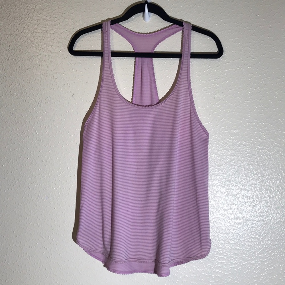 Lululemon stripes Basic tank pink size 6